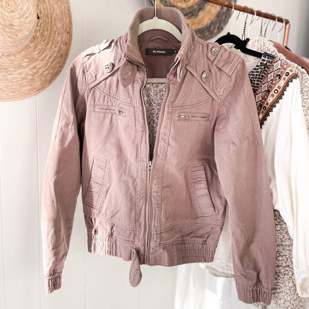 Women’s Mauve Moto Cargo Jacket